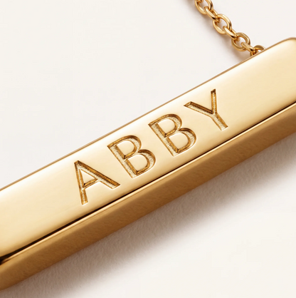 Engraved Bar Necklace - 3cm