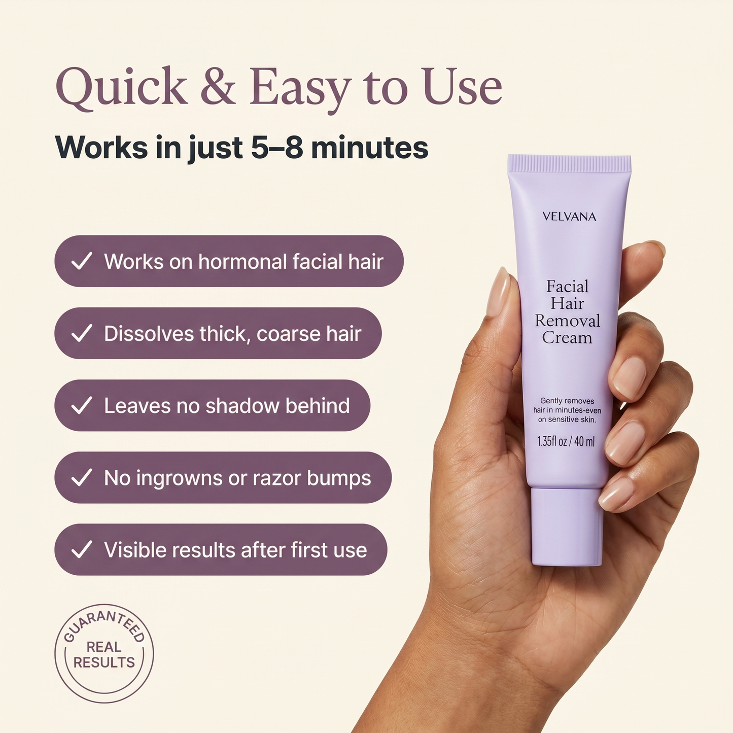 Facial Hair Removal Cream & Calming Serum