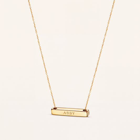 Engraved Bar Necklace - 3cm
